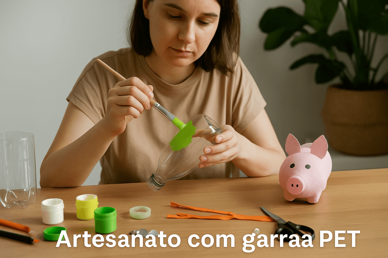 Artesanato com garrafa PET